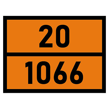 Табличка «Опасный груз 20-1066», Азот сжатый (светоотражающий металл с рельефом, 400х300 мм)